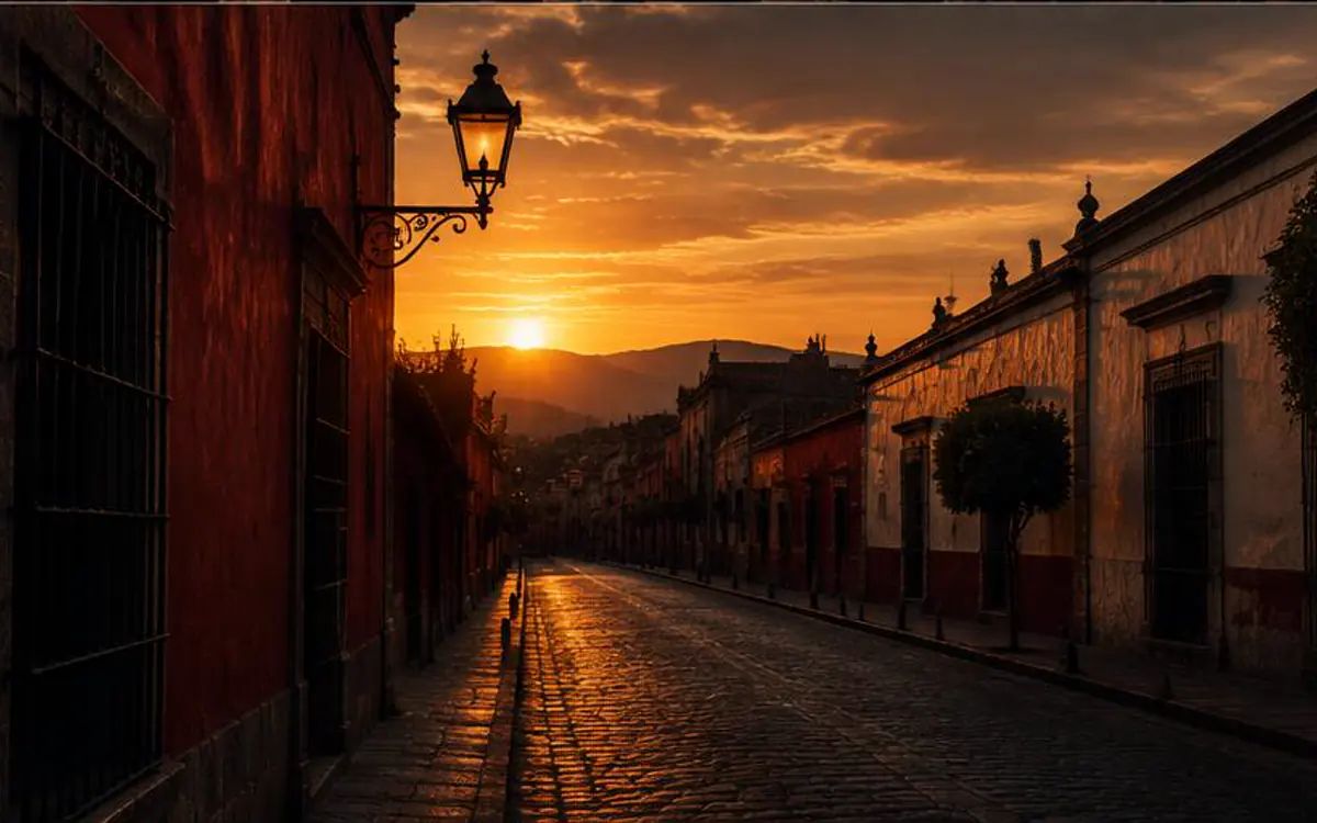 Calle tradicional del Barrio de la Merced al atardecer